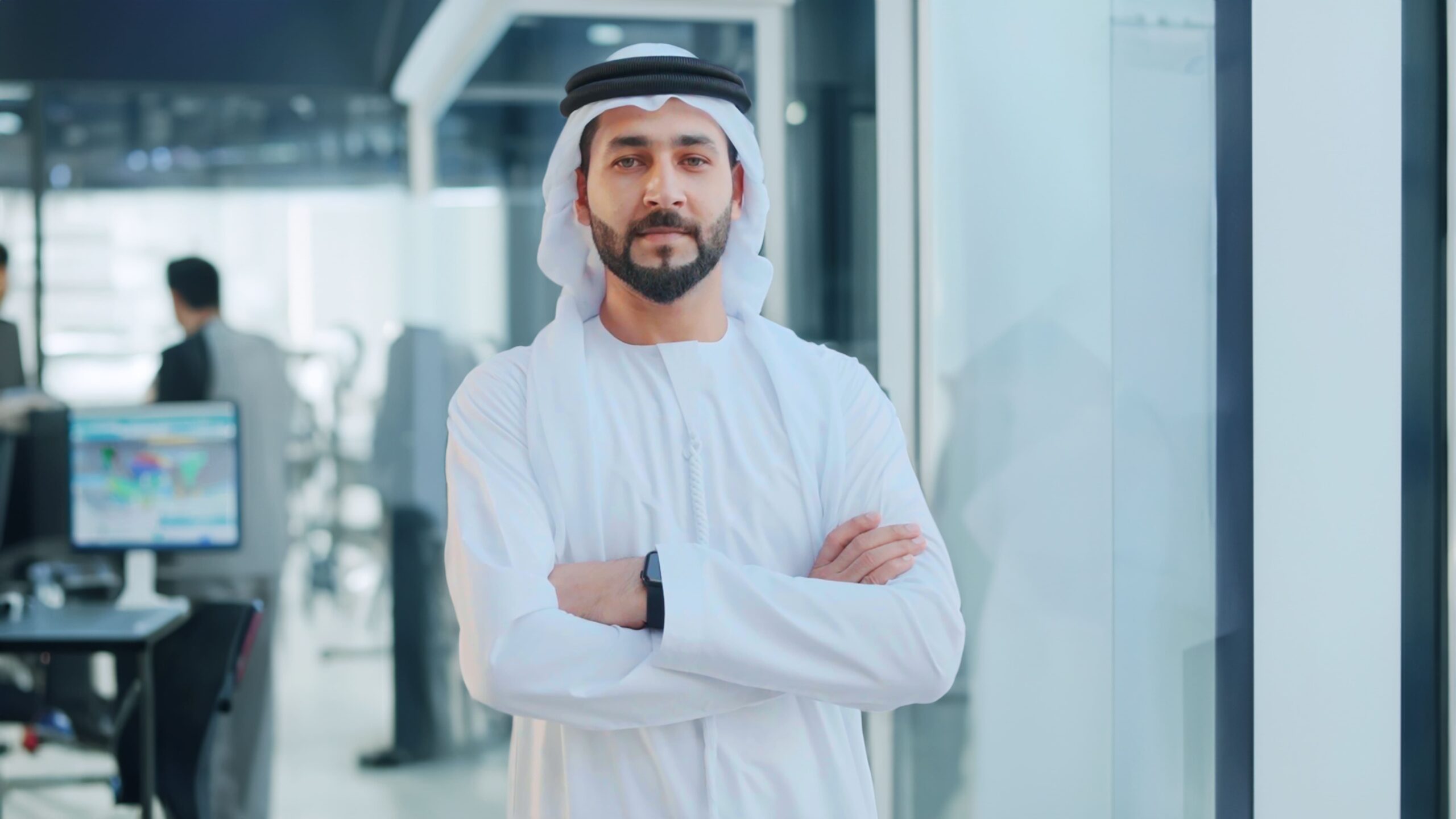 Emirati Arab Working in Office