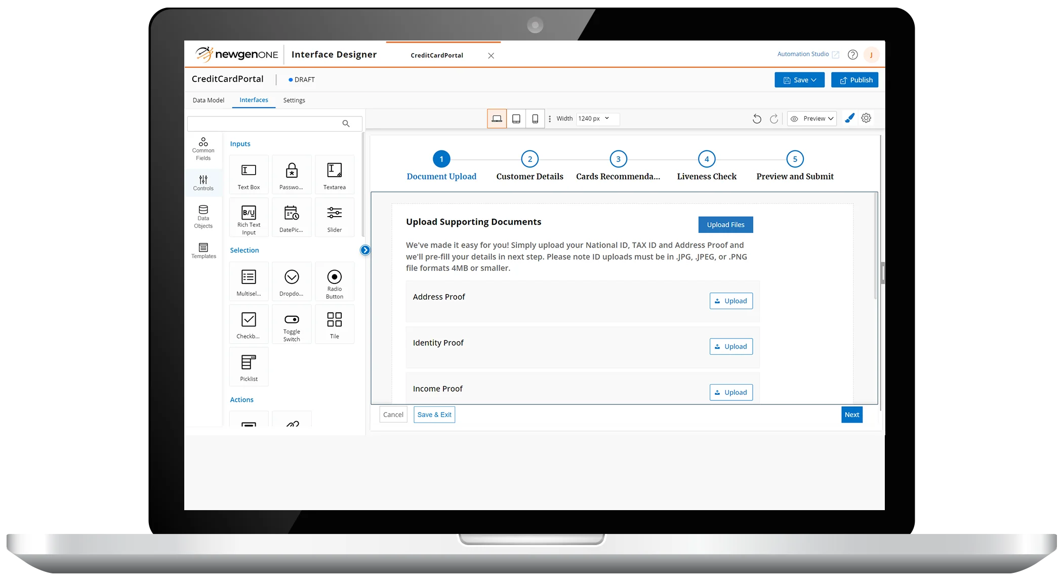 User interface designing